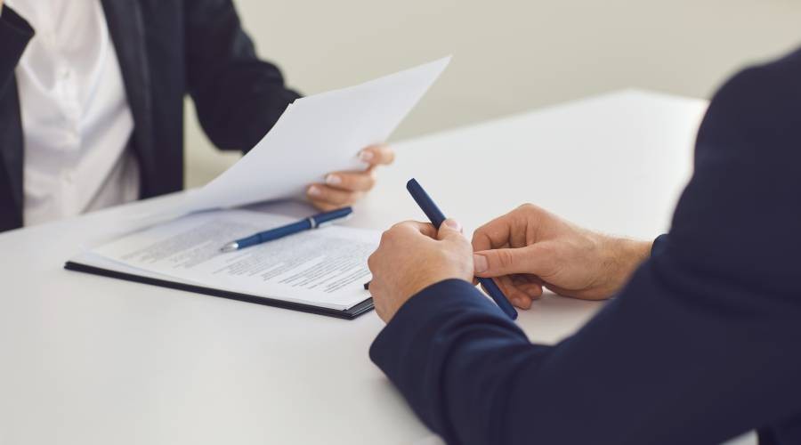 Gesprek met recruiter Interview voor een uitzendbureau